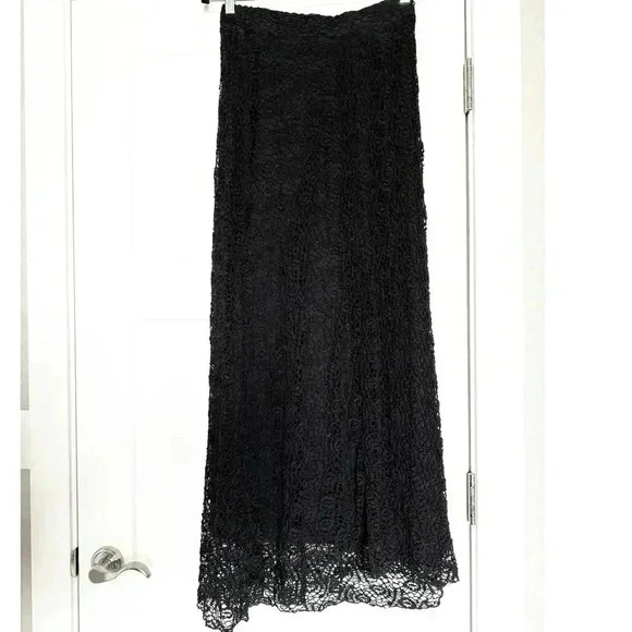 Elaua Kattau Women’s Black Lace Fully Lined Maxi Skirt Size M - Picture 5 of 8
